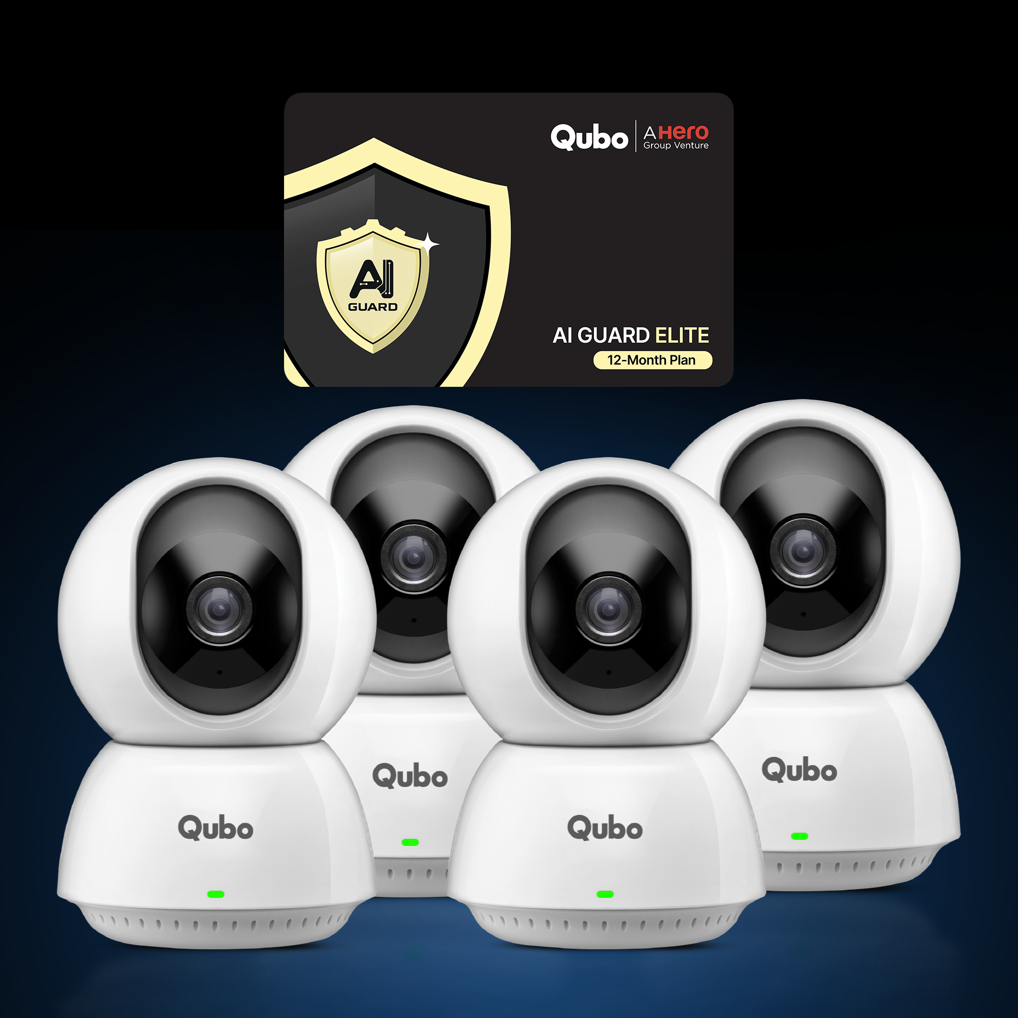 Smart Camera 360° Pro 4MP (x4) & AI Guard Elite Combo