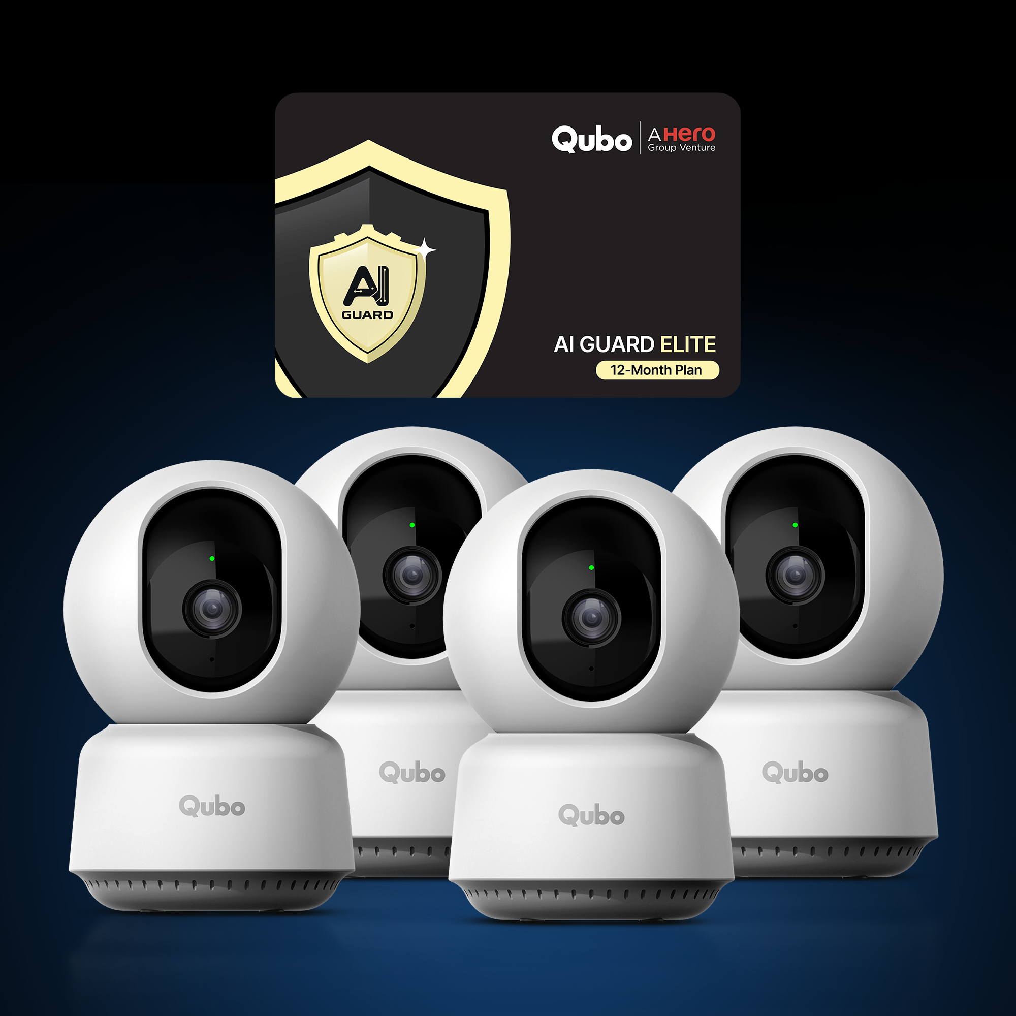 Smart Camera 360° 3MP 2K (x4) & AI Guard Elite Combo