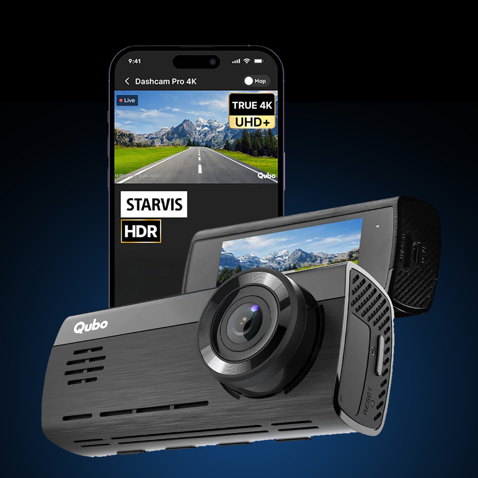 Qubo Dashcam Pro 4K | Sony STARVIS IMX415 Sensor (Front)