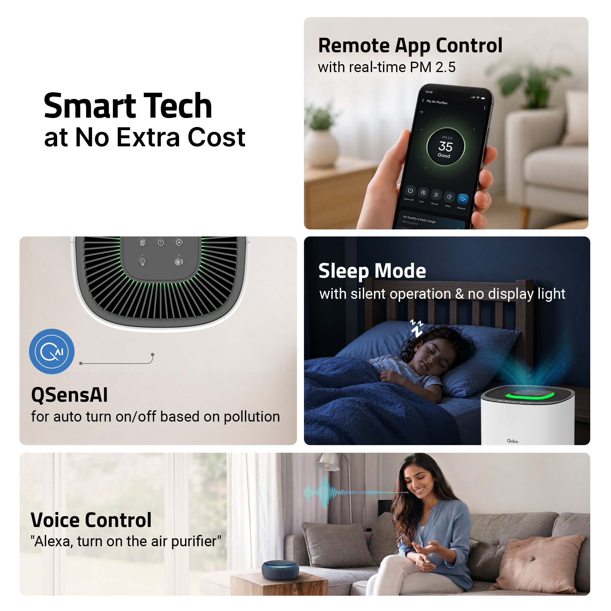 Smart Air Purifier Q200 for Home [Upto 200 SqFt]