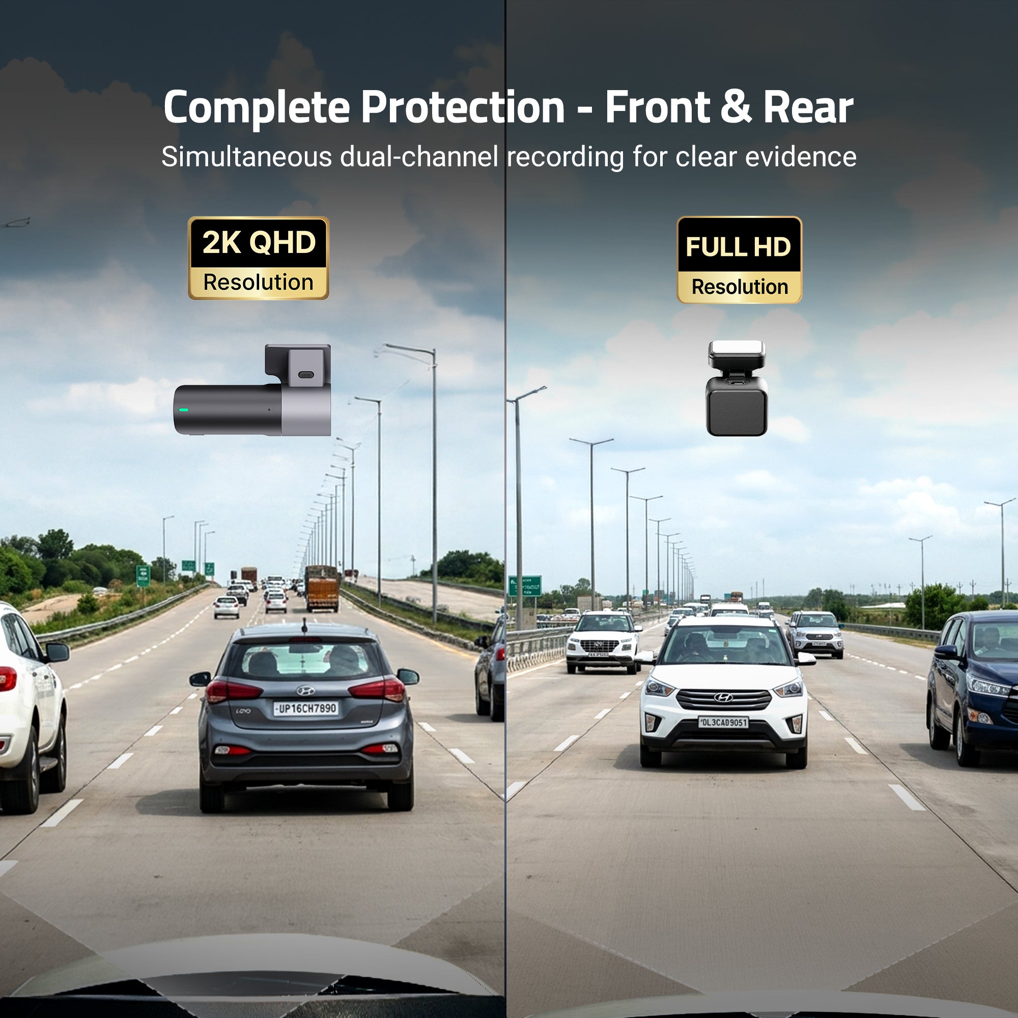 Dashcam Pro 2K (Front + Rear)