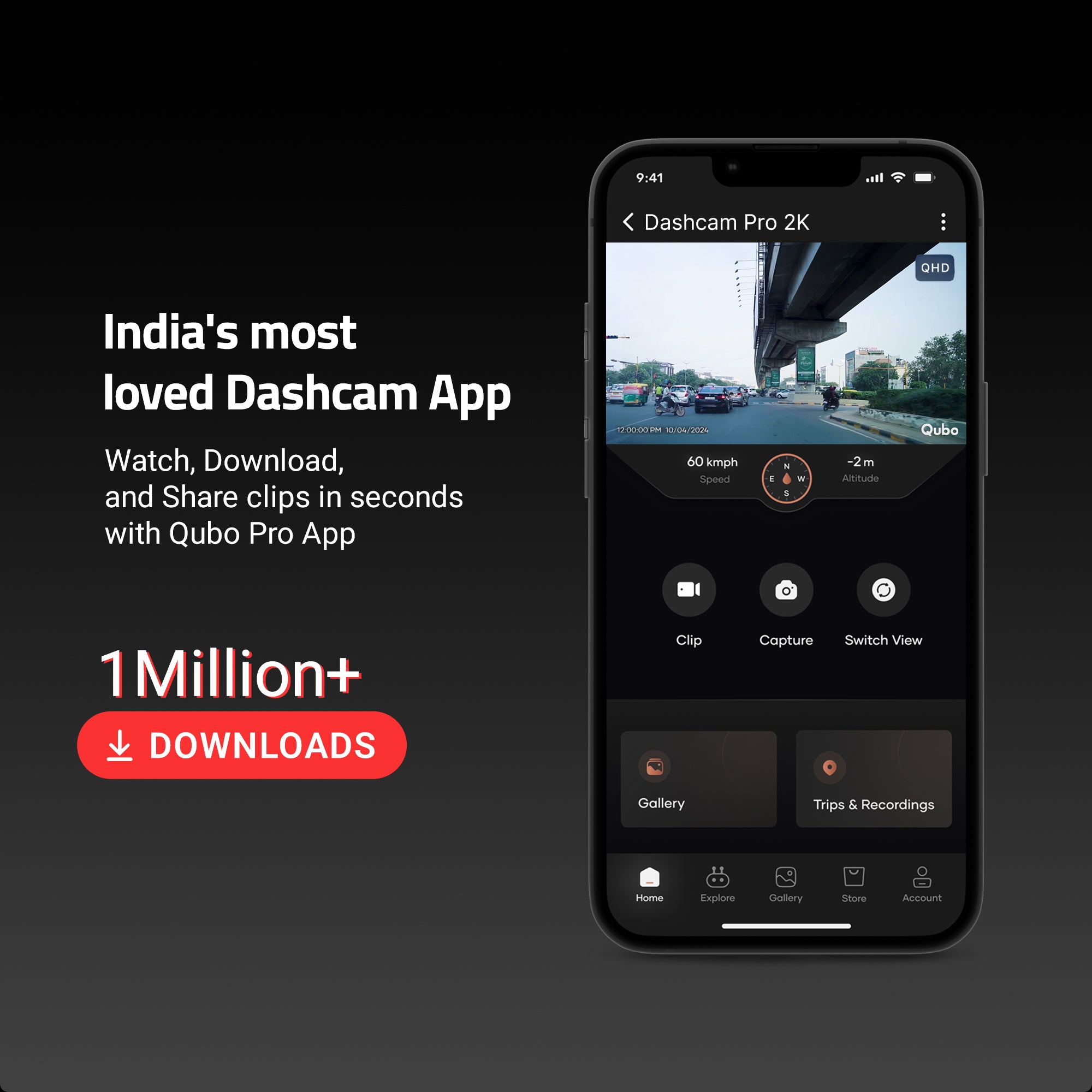 Dashcam Pro 2K (Front + Rear)