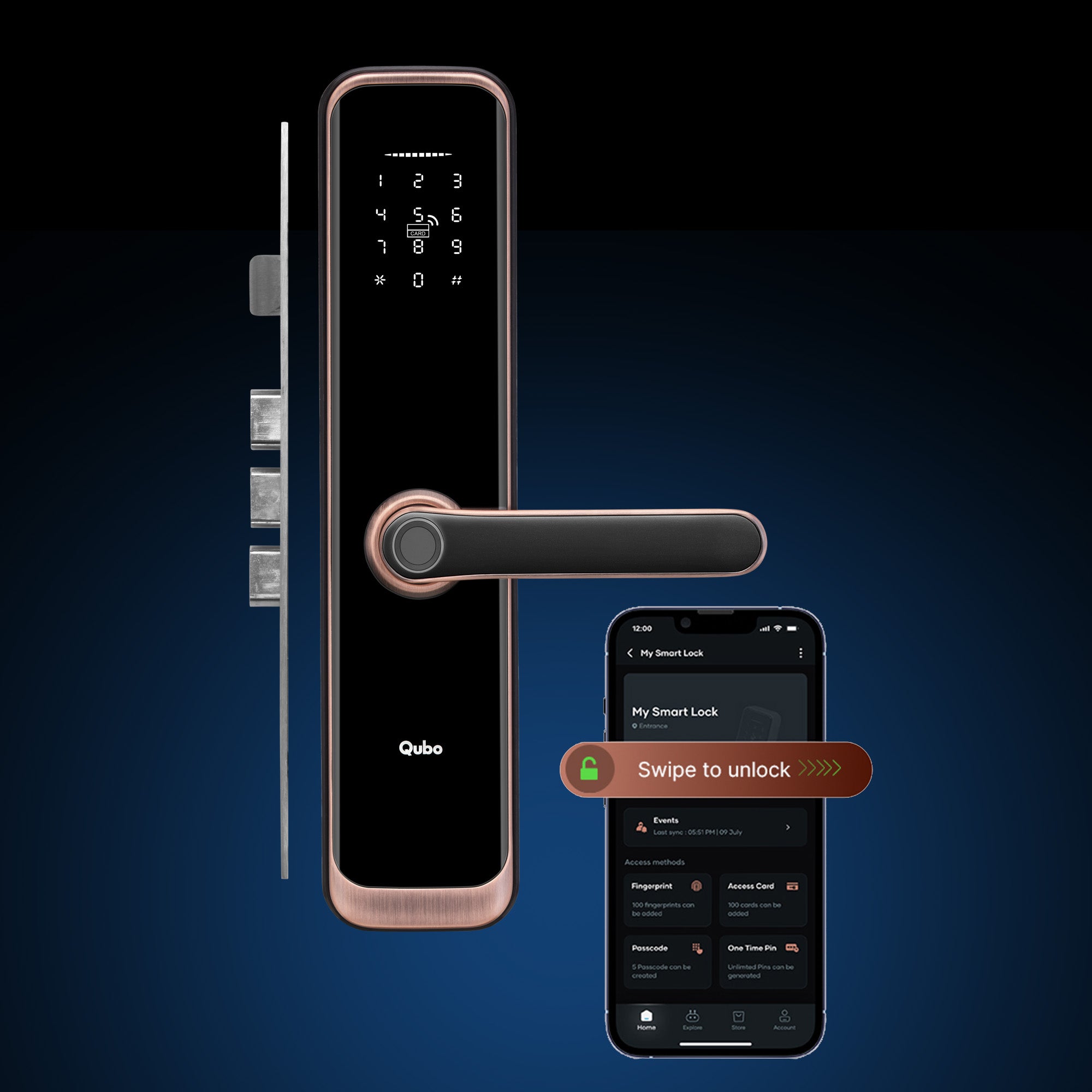 Door Lock ELITE, Copper