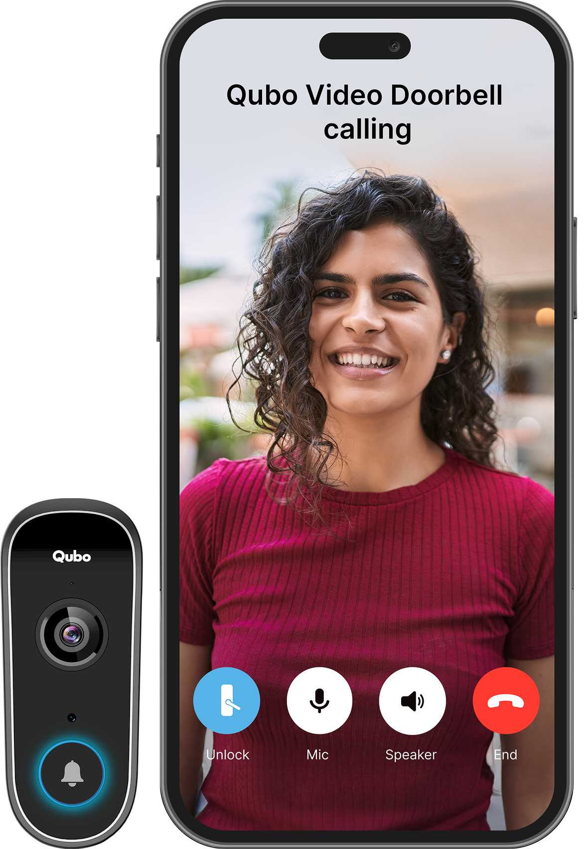 Qubo app on phone with device