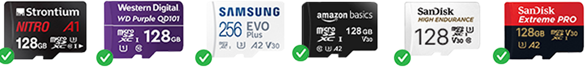 Supported microSD Cards