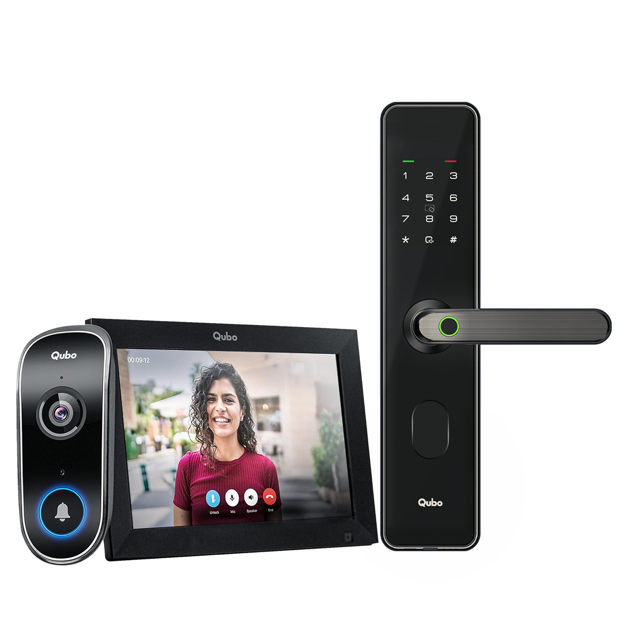 Instaview Video Doorphone & Smart Door Lock Select (Black) Combo
