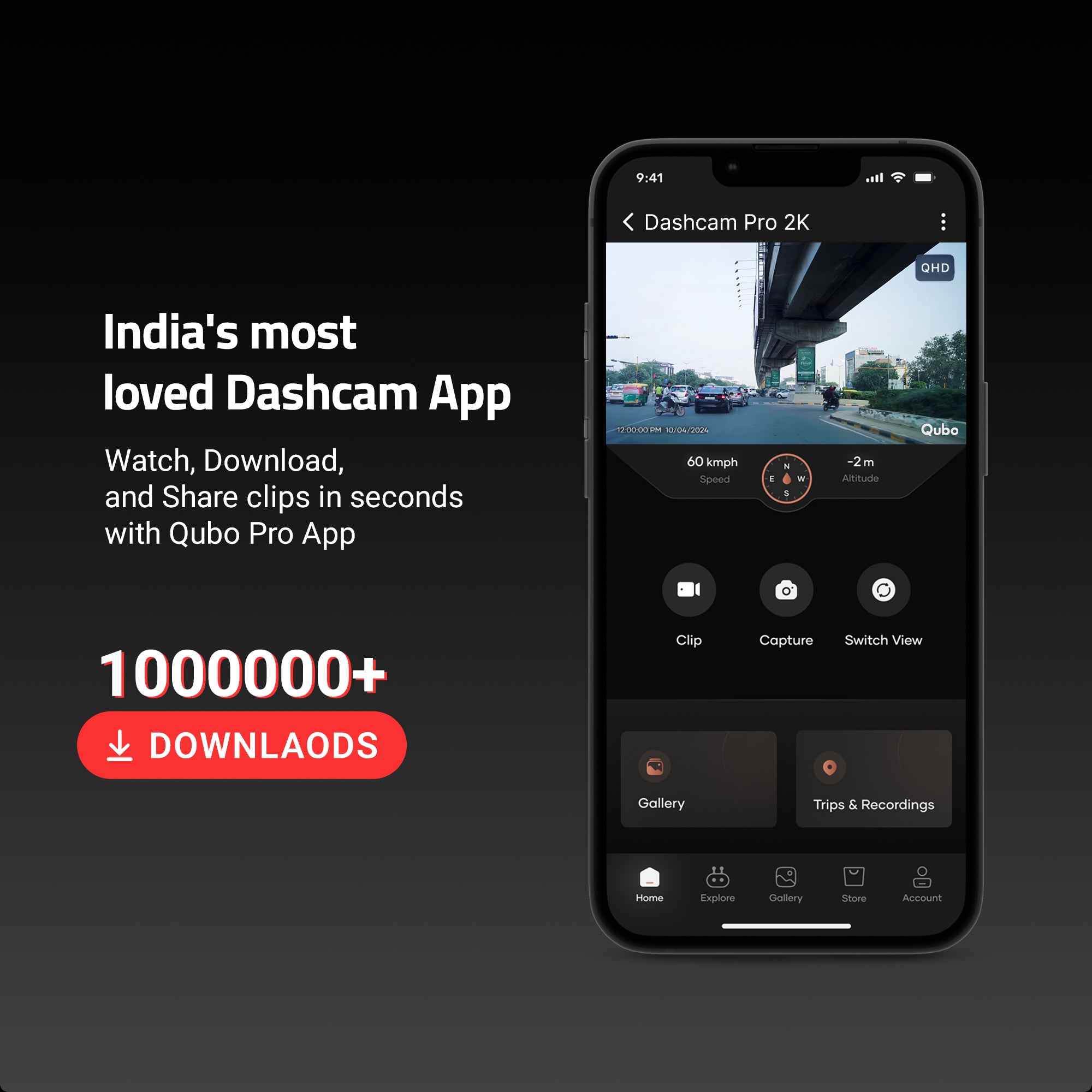 Dashcam Pro 2K (Front + Rear)