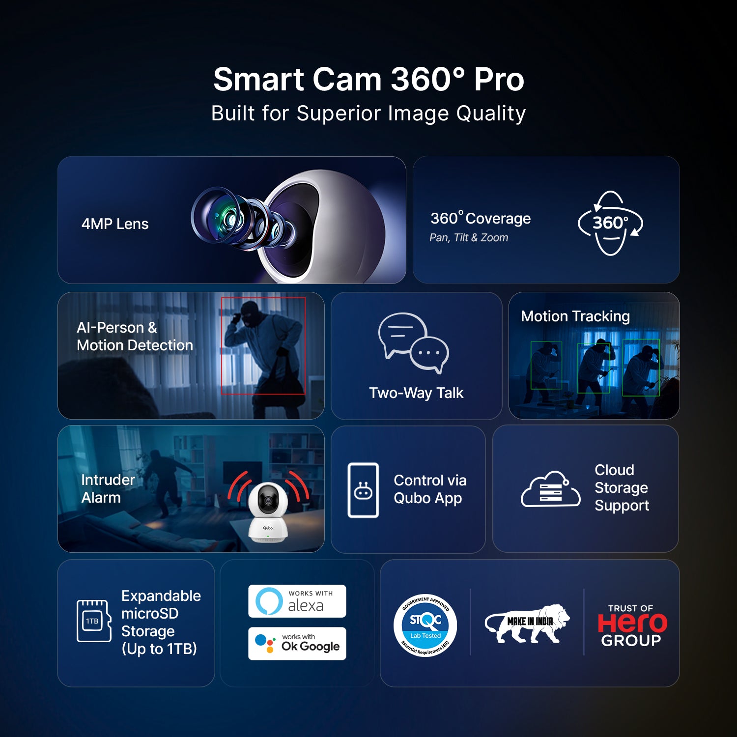 Smart Camera 360° Pro | 4MP | Color Night Vision