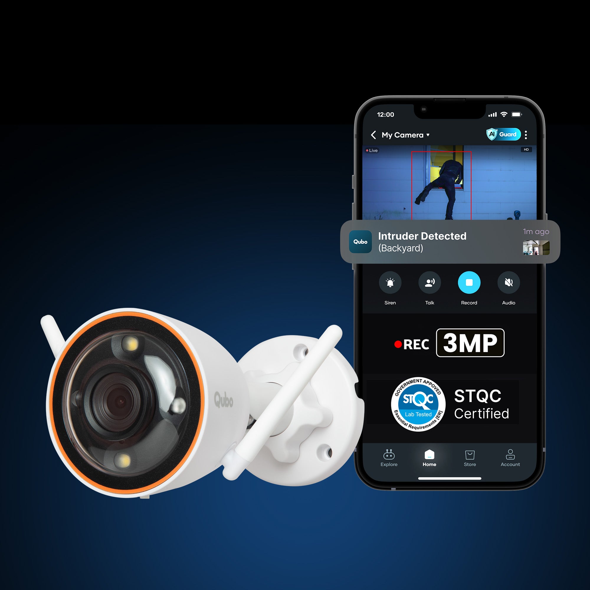 Smart Outdoor Bullet Camera | 3MP 2K | Wi-Fi