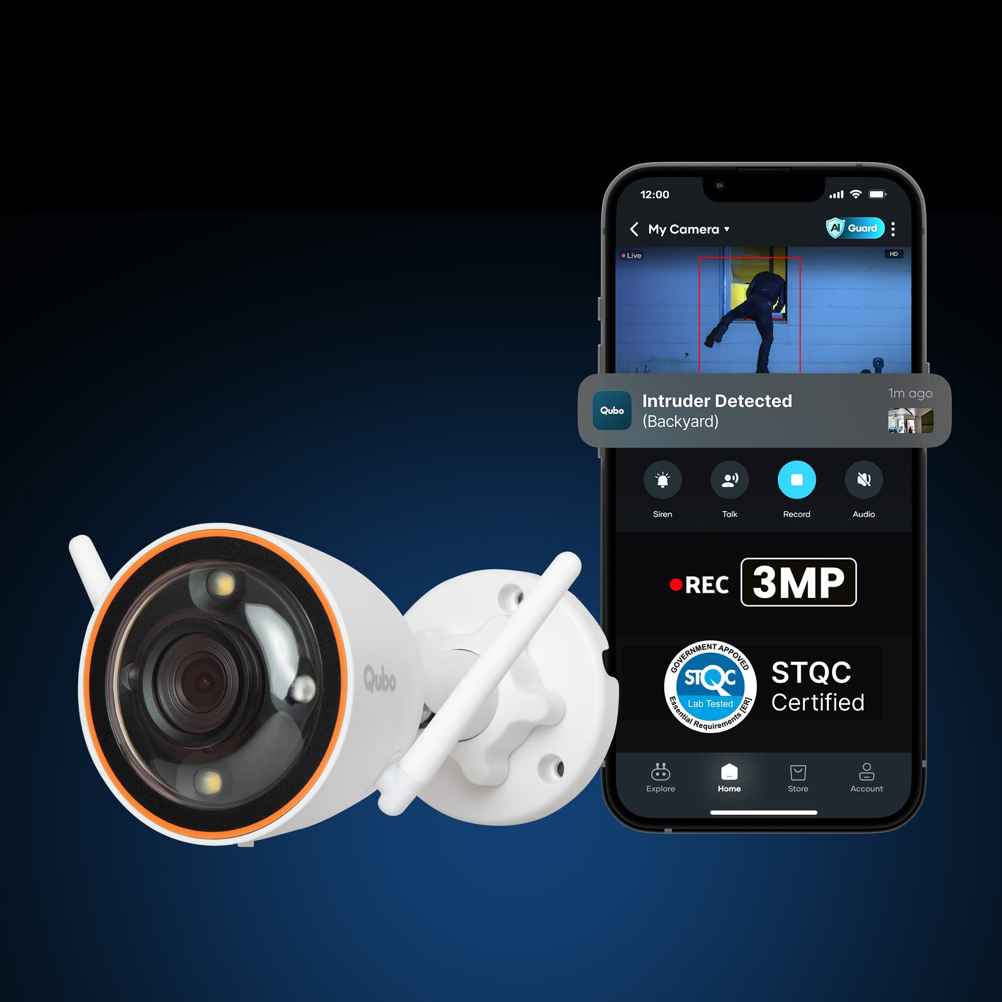 Smart Outdoor Bullet Camera | 3MP 2K | Wi-Fi