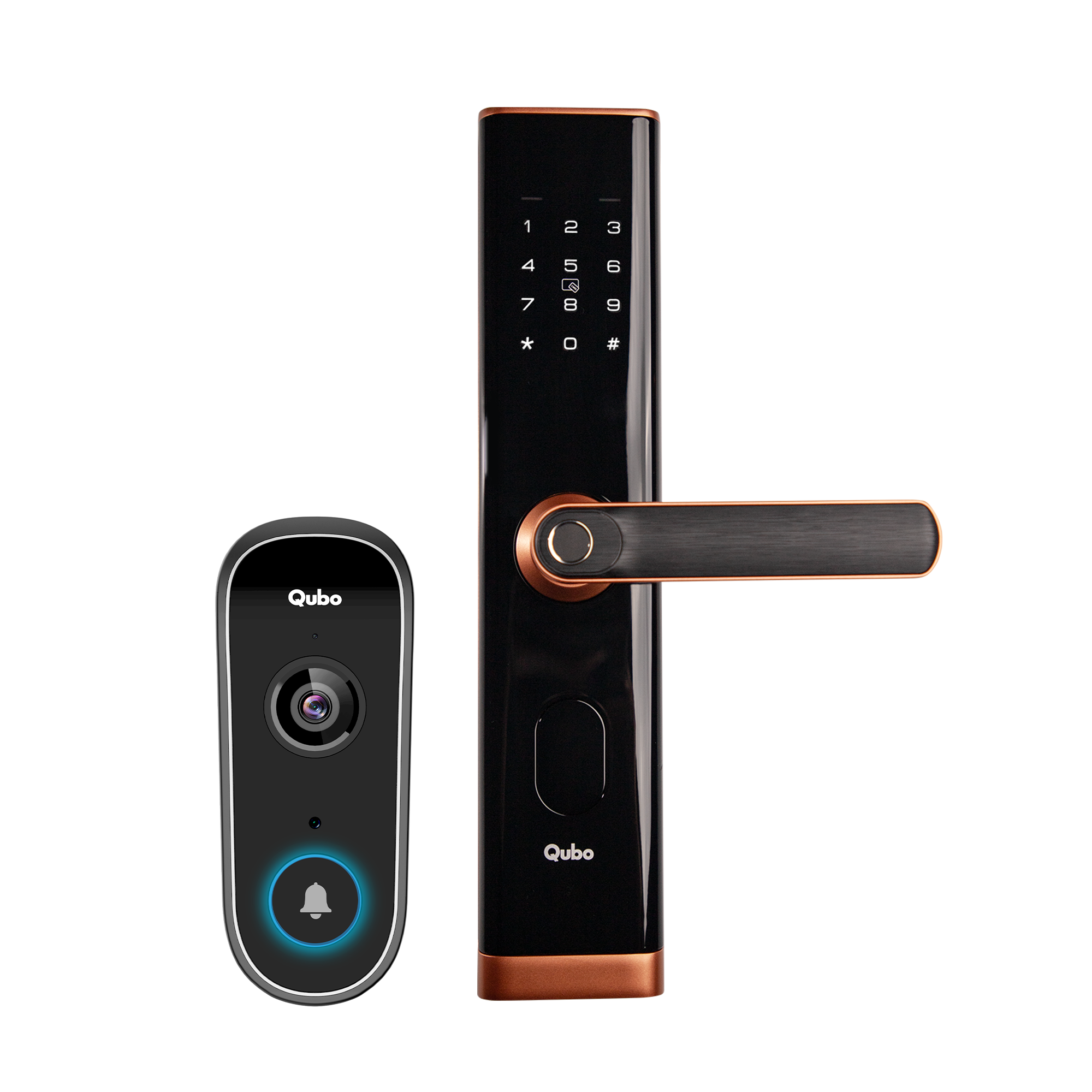 Video Doorbell Pro & Smart Door Lock Nova (Copper) Combo