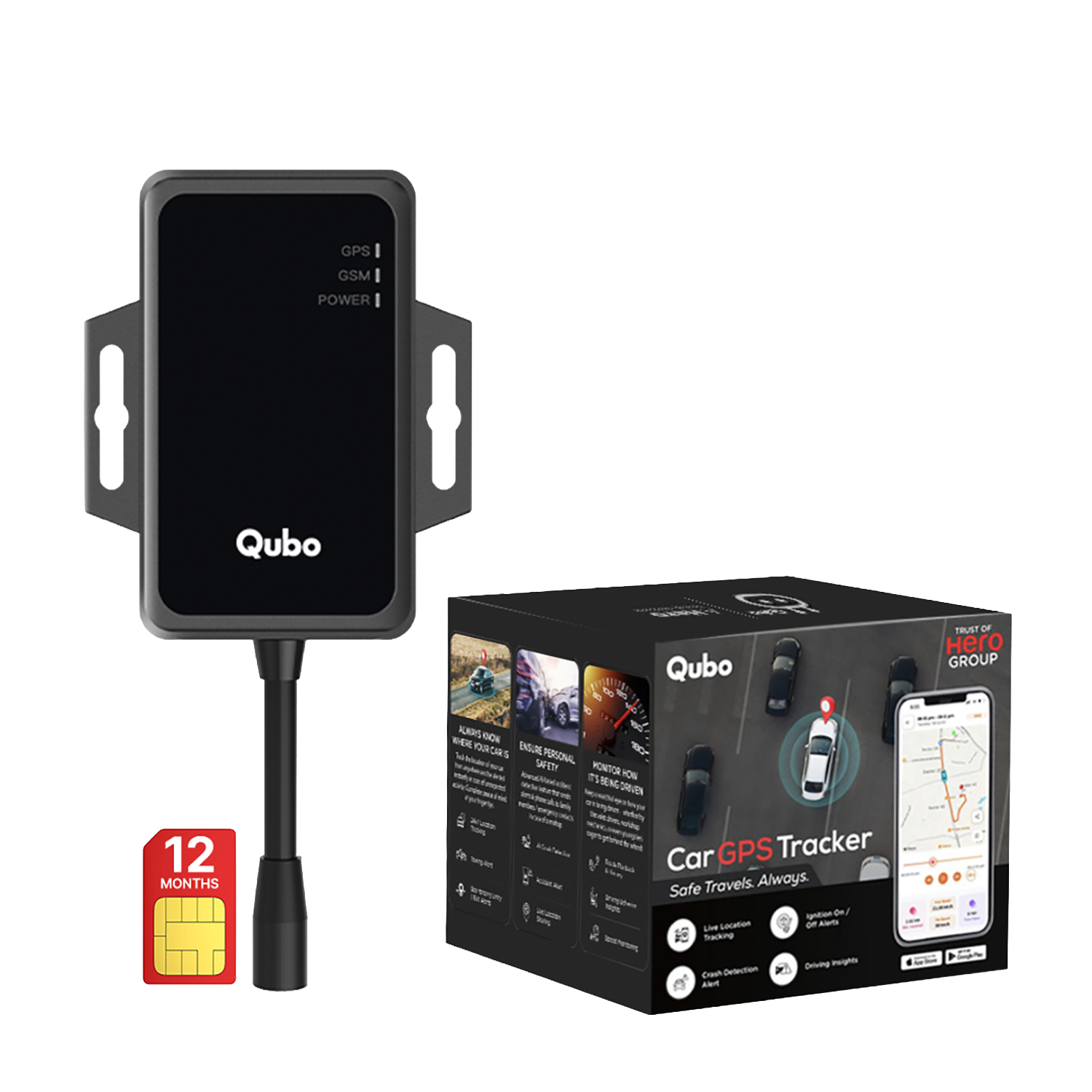 GPS Tracker Car Wired | 3 Years Pre-Recharged 4G SIM + Cloud Subscription