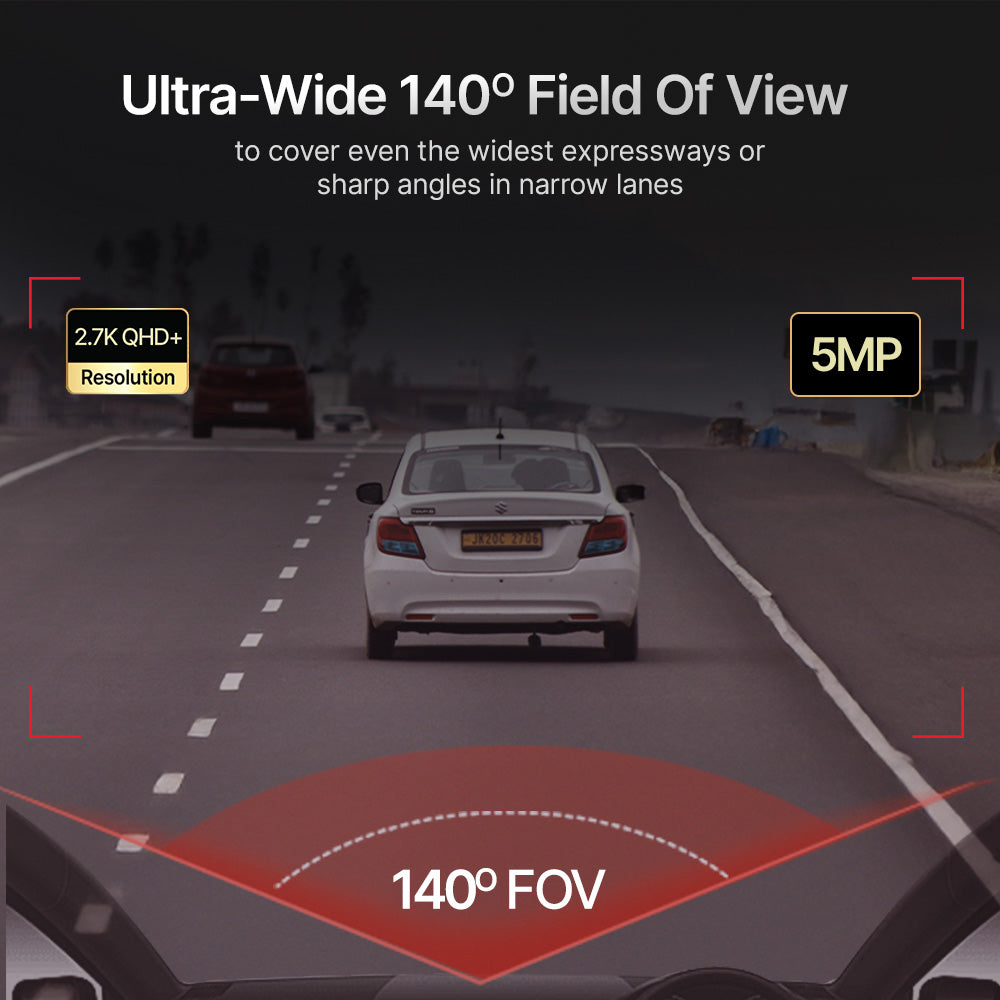 Qubo Car Dash Cam Pro 2.7K | 5MP QHD+ | HDR (Front)