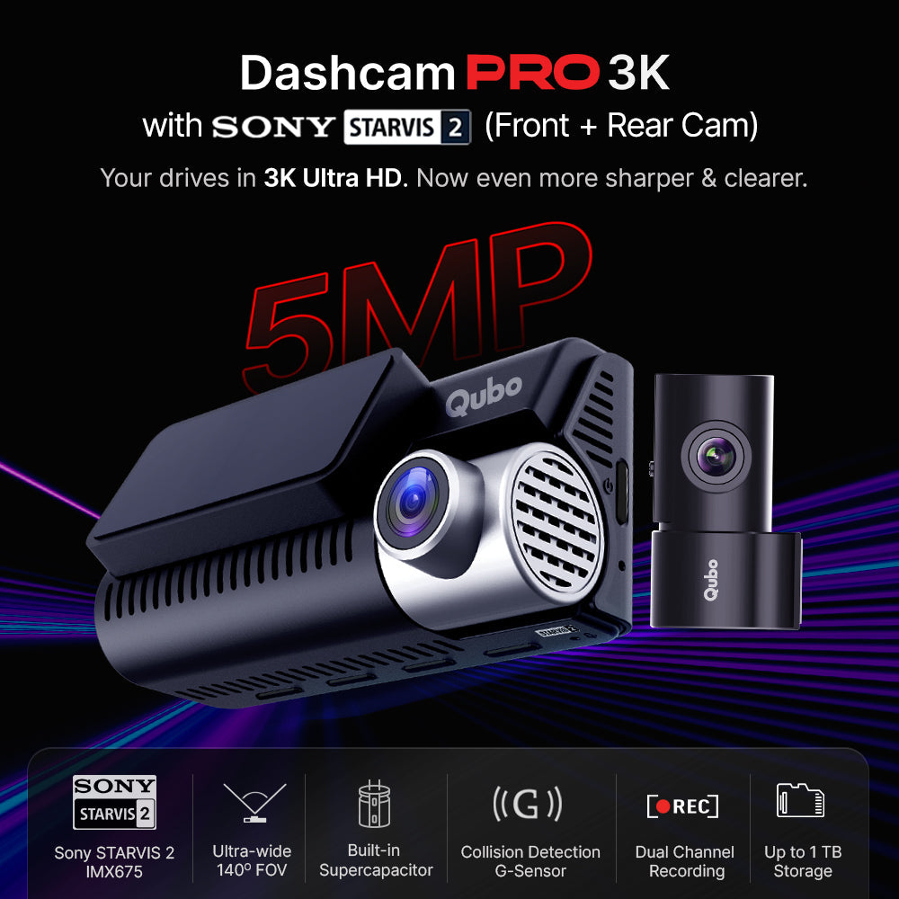 Dashcam Pro 3K [F+R] | Sony STARVIS 2 IMX675