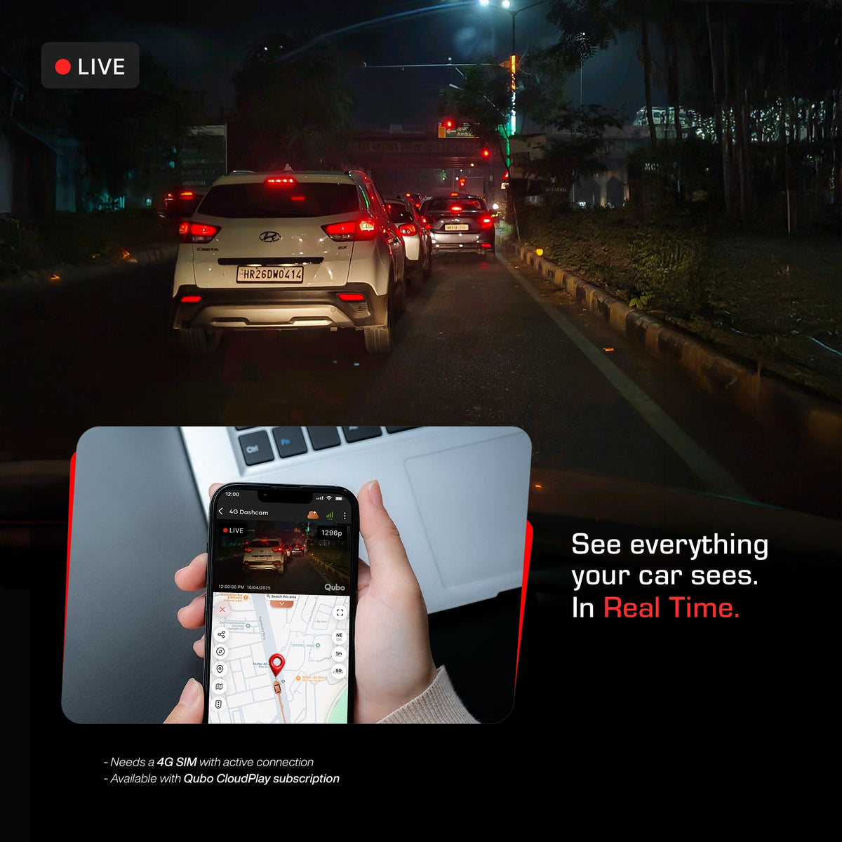 Qubo 4G Live Dash Cam | Remote View & GPS Tracking – Qubo India