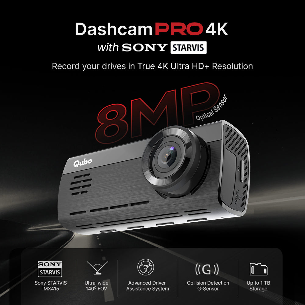 Qubo Dashcam Pro 4K | Sony STARVIS IMX415 Sensor (Front)
