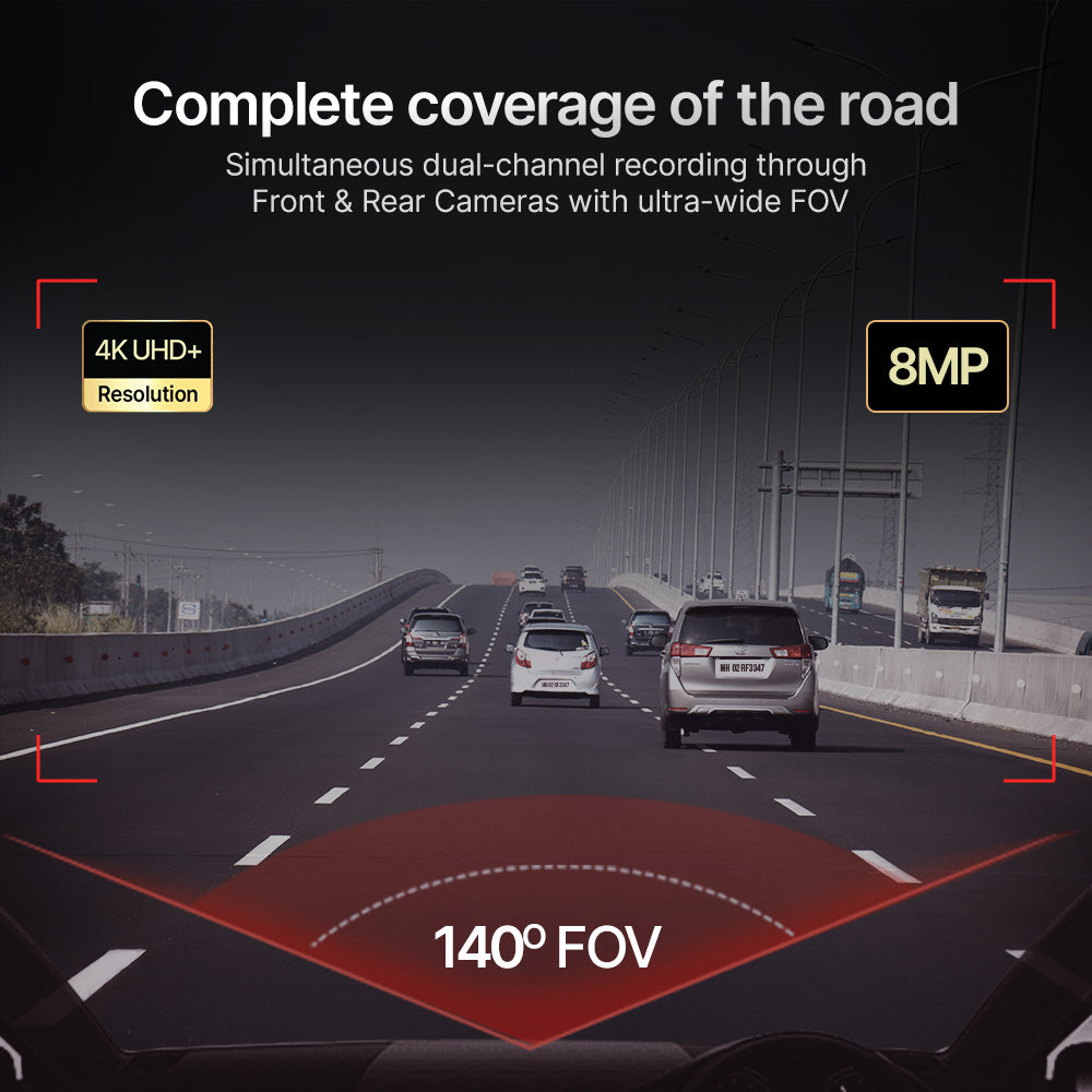 Qubo Dashcam Pro 4K | Sony STARVIS IMX415 Sensor (Front)