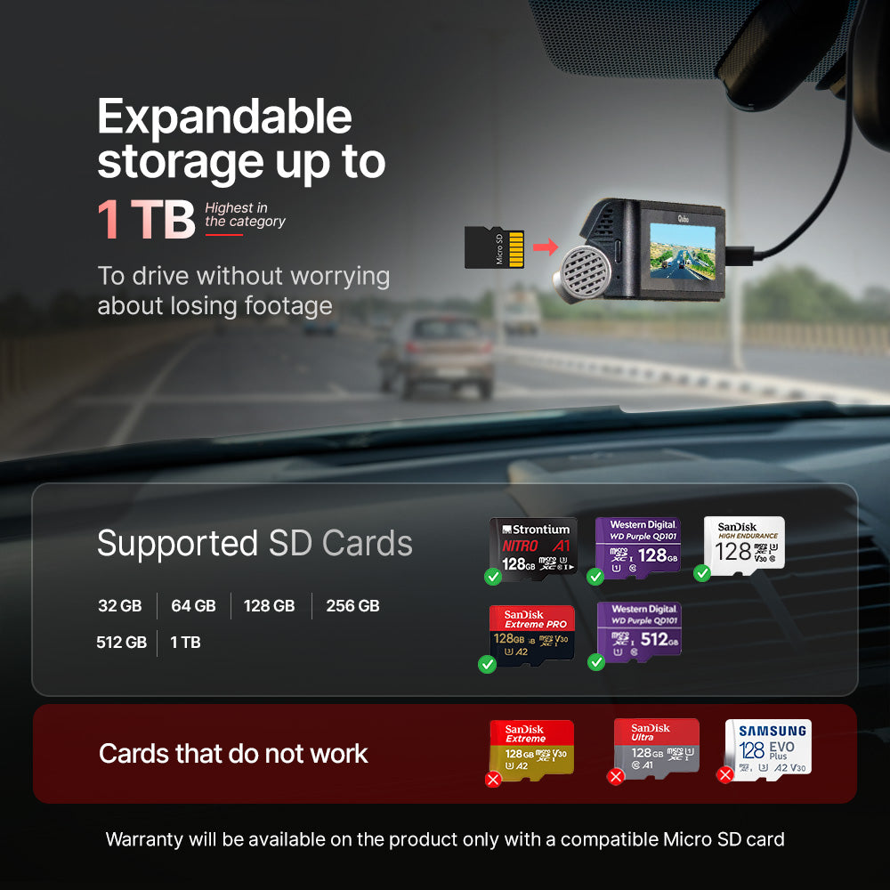 Qubo Dashcam Pro 3K | Sony STARVIS 2 IMX675 Sensor (Front)