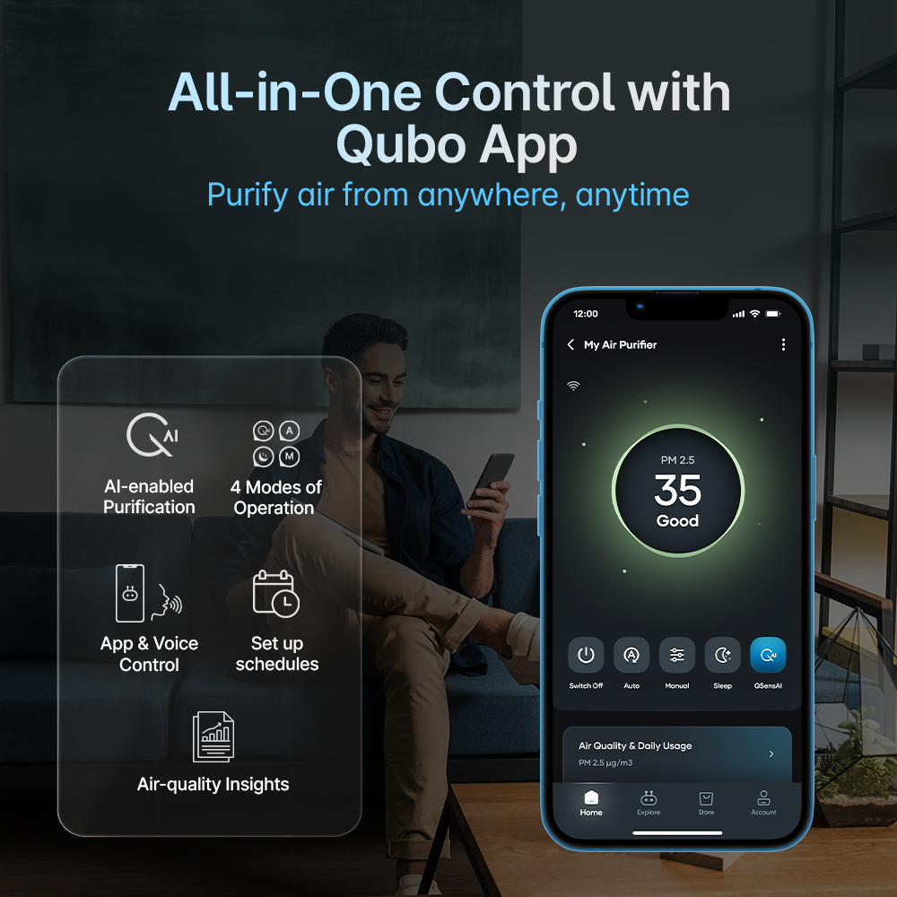Smart Air Purifier Q500 for Home [Upto 500 SqFt]