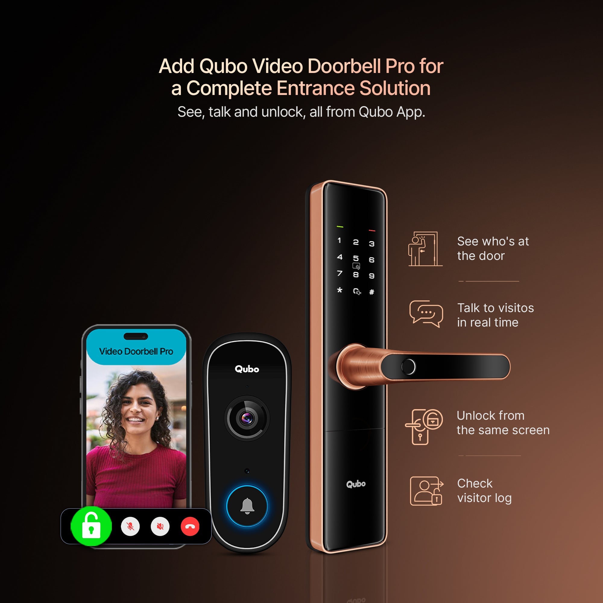 Qubo Smart Door Lock ULTRA Copper Installation WI