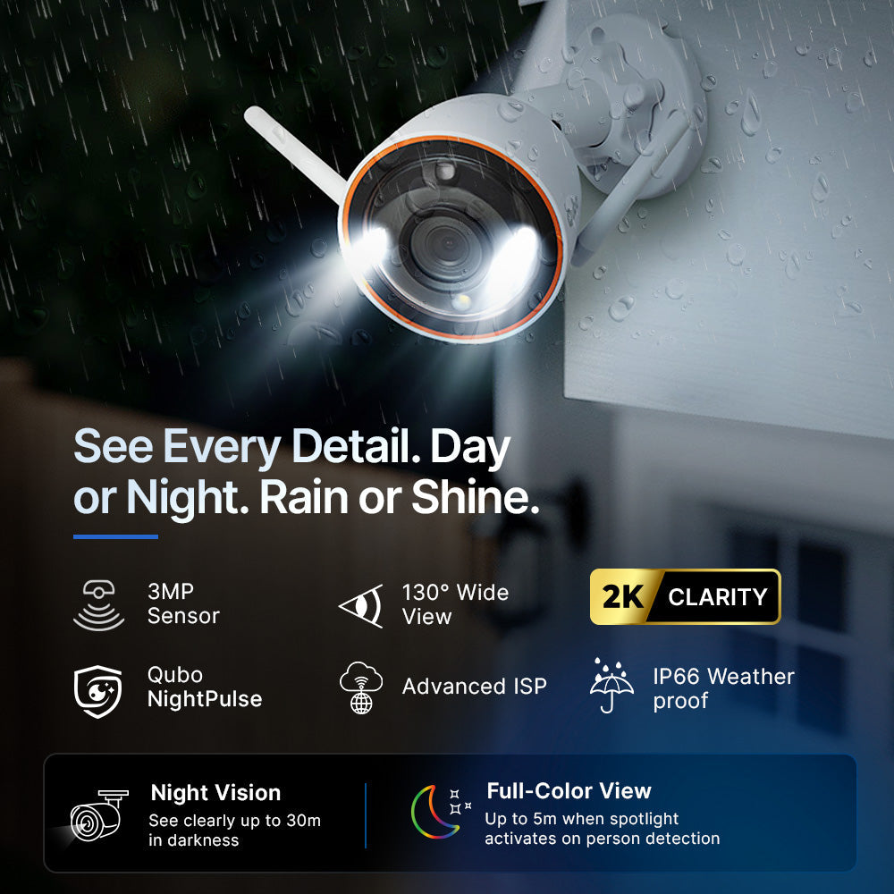Smart Outdoor Bullet Camera | 3MP 2K | Wi-Fi