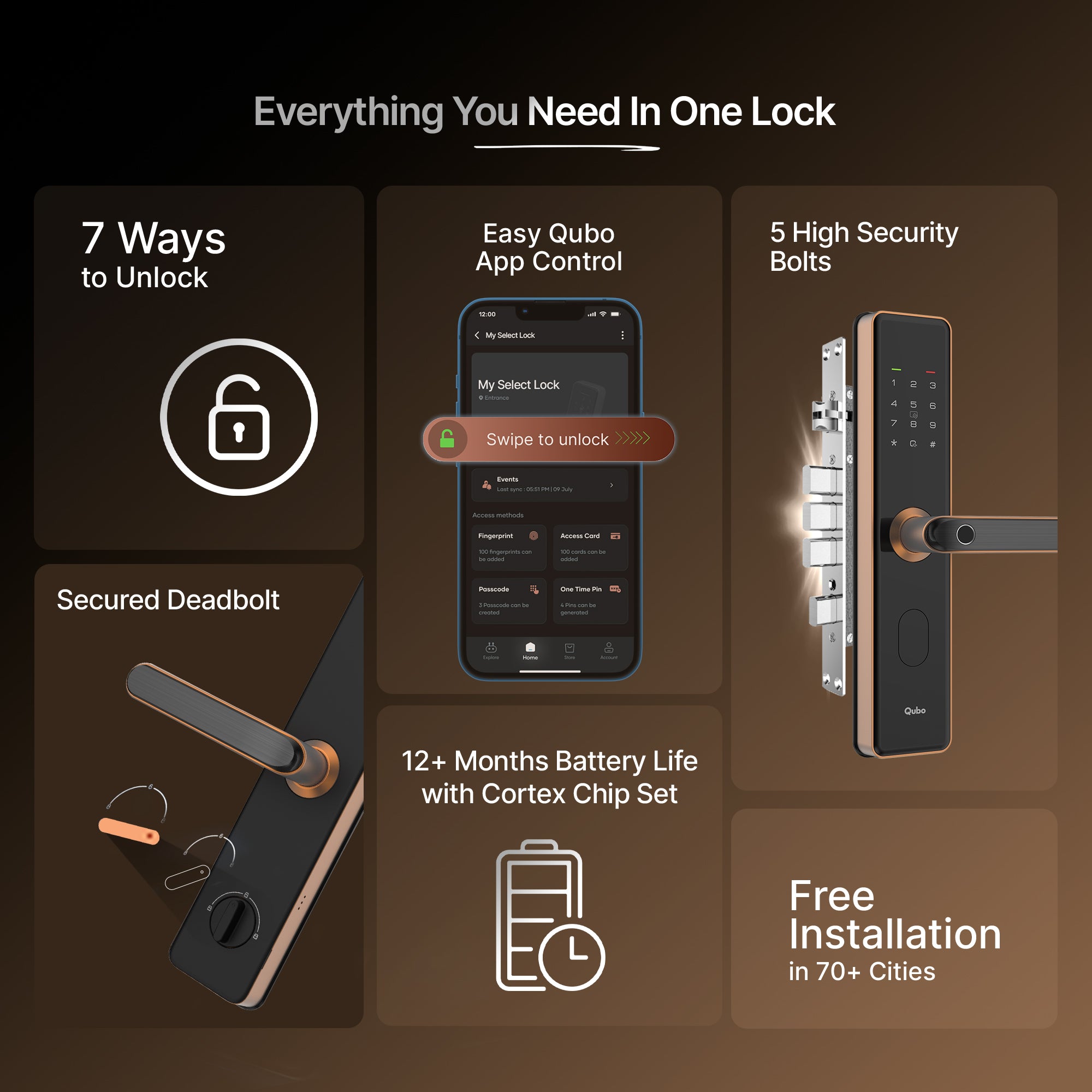 Smart Door Lock Select (Copper)