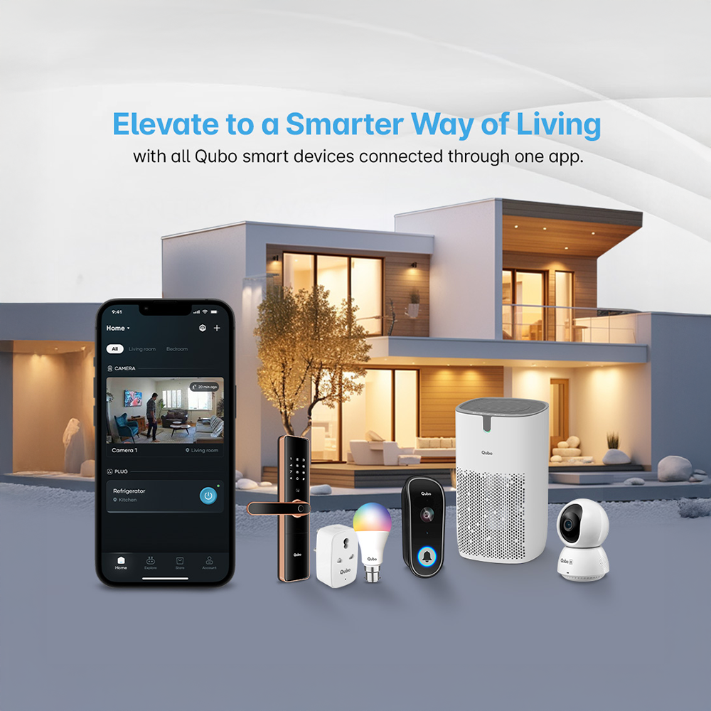 Qubo 10A Wi-Fi+BT Smart Plug, Ideal for Small Devices